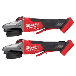 M18 FUEL 18-Volt Lithium-Ion Brushless Cordless 5 in. Flathead Braking Grinder with Paddle Switch No-Lock (2-Piece)