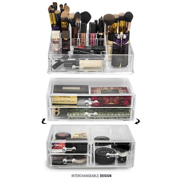 Sorbus 6.75 in. x 11.75 in. Stackable 1-Cube Cosmetic Organizer in