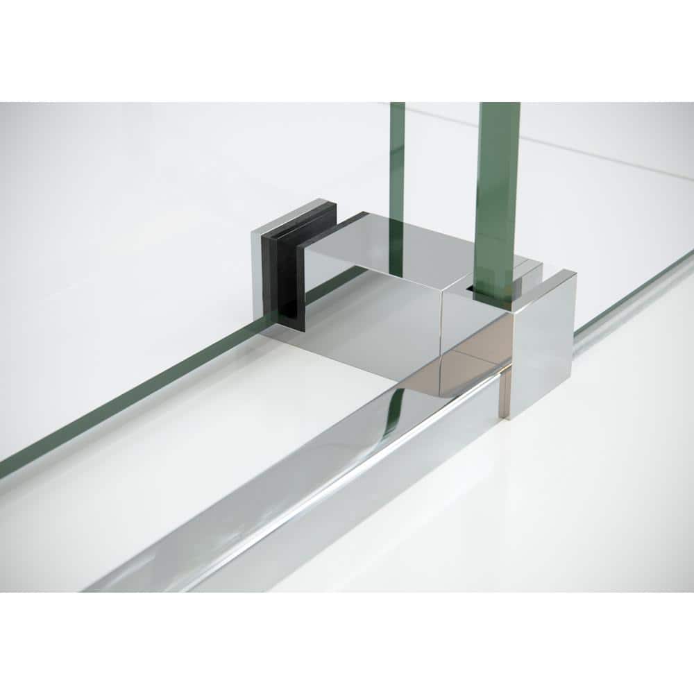 Nova 48" x 38" Frameless Sliding Glass Shower Enclosure with Chrome Finish