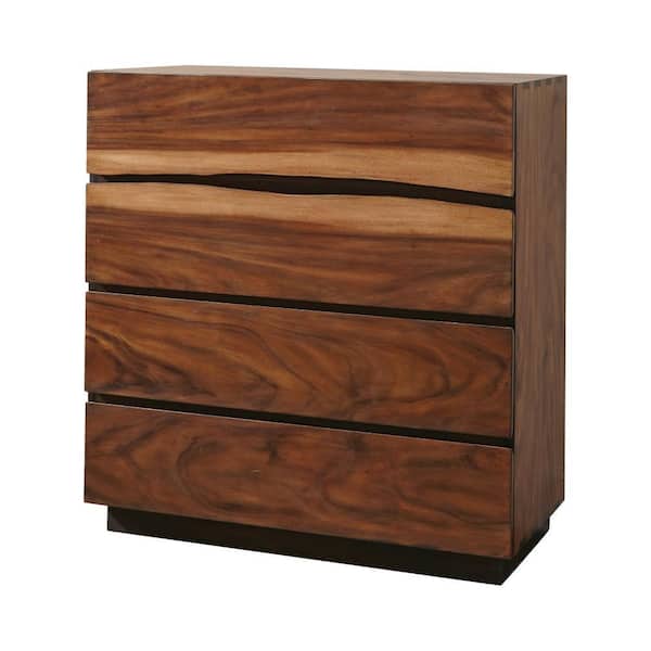 Benjara 18 in. Brown 4 Drawer Chest of Drawers