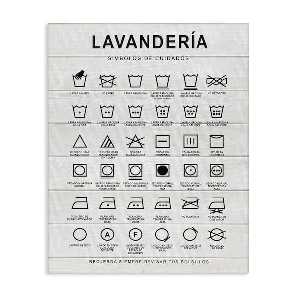 Stupell Industries Lavandaria Symbol Guide Farmhouse by Lettered and Lined Wrapped Unframed Typography Graphic Art Print 20 in. x 16 in.