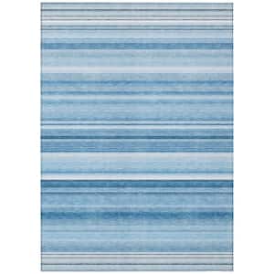 Chantille ACN529 Blue 2 ft. 6 in. x 3 ft. 10 in. Machine Washable Indoor/Outdoor Geometric Area Rug