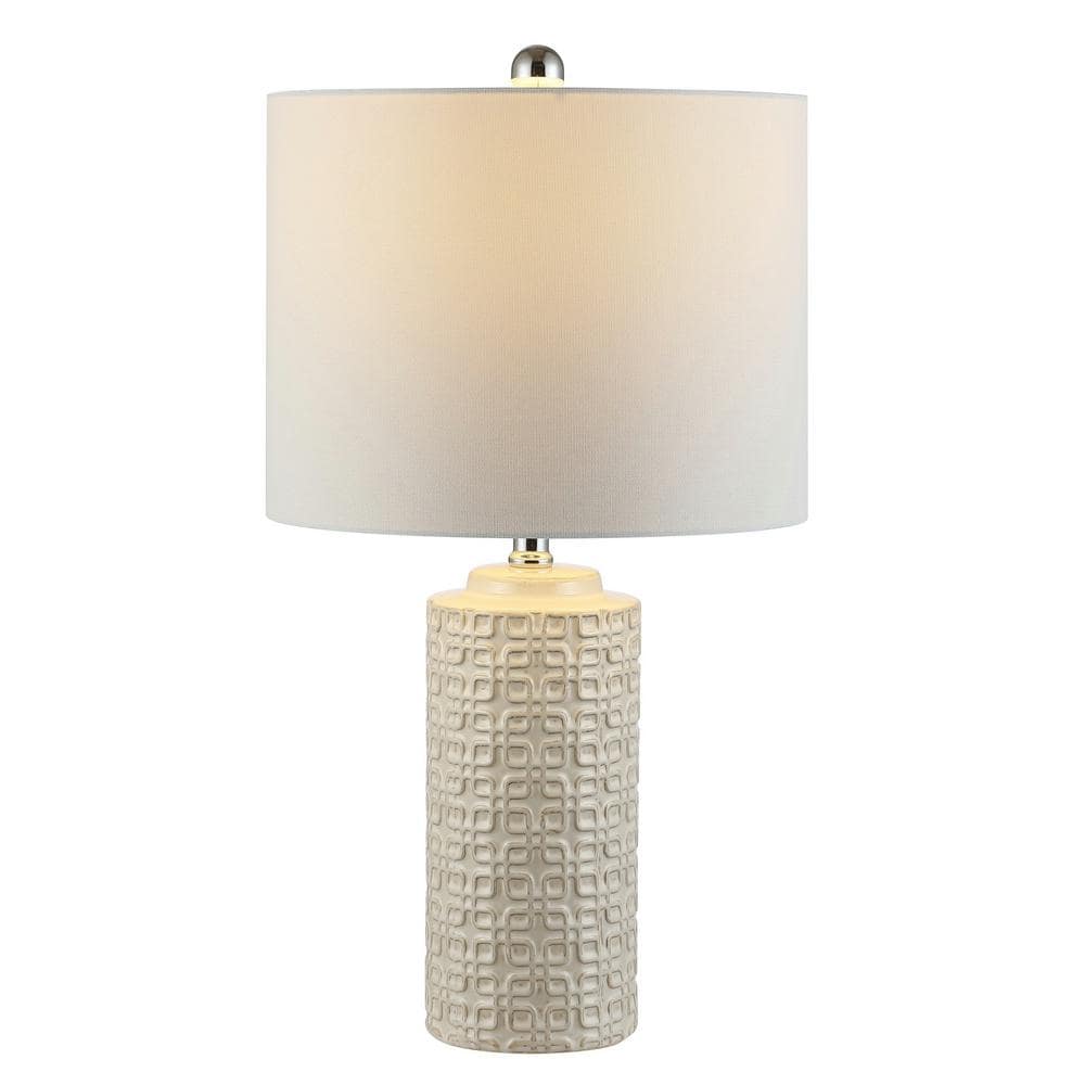Artef 24" White Ceramic Table Lamp Set with LED Bulbs