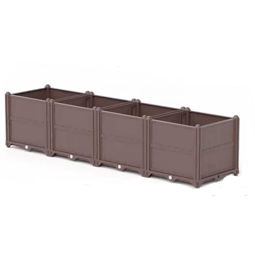 63 in. Outdoor Plastic Rectangular Raised Garden Box, Raised Garden Bed Pla