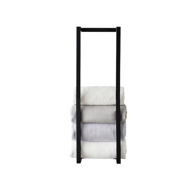 6-Towel Wall Mounted Black Metal Bathroom Rolled Towel Organizer Rack