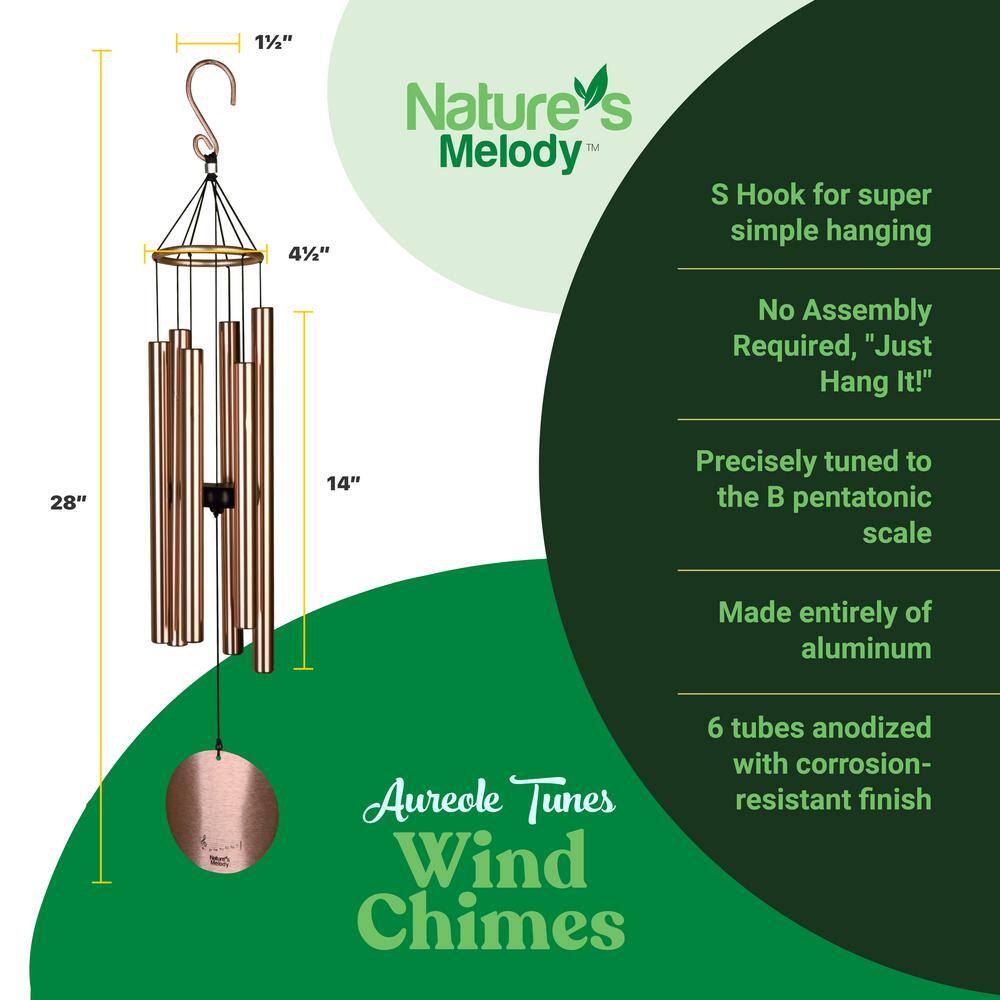 Rose Gold 28" Anodized Aluminum Outdoor Wind Chimes
