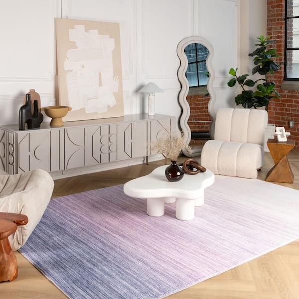 Rug Branch Minimalist Violet 7 ft. x 10 ft. Abstract Indoor Area Rugs