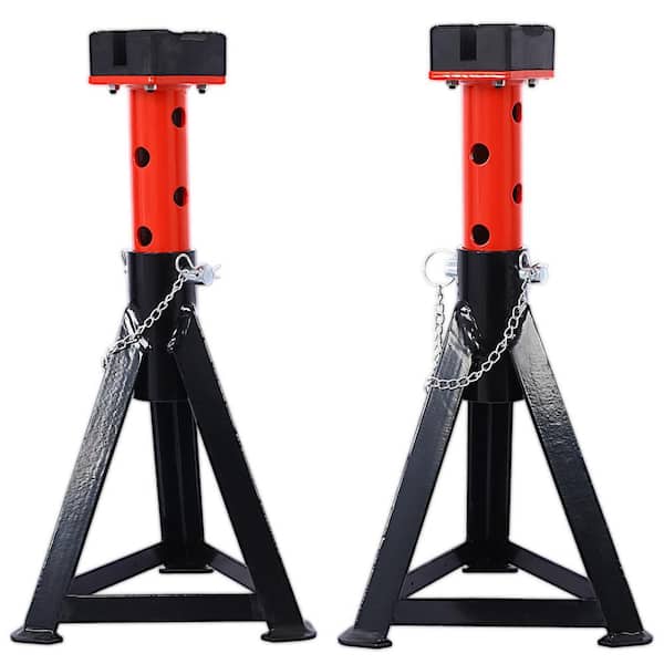 3 Ton 2-Piece Heavy Duty Steel Stands Jack Post, Adjustable Height Pair of Axle Stands