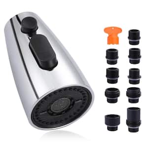 Kitchen Sink Faucet Pull-Out Spray Head Replacement – 2-Function Chrome ABS, G1/2 Connection, High Pressure & Saturating Spray
