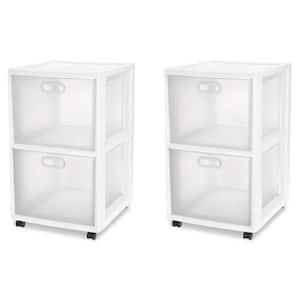 16 in. 2-Drawer Portable Rolling Ultra-Storage Cart (2-Pack)