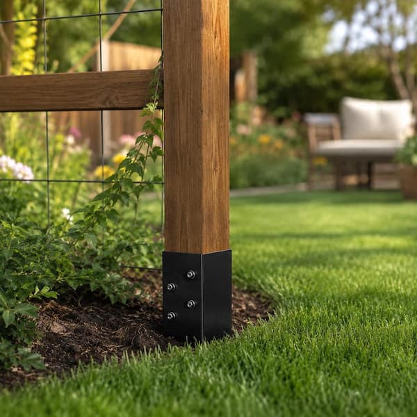 16 in No-Dig 4x4 Ground Spike Post Anchor Powder-Coated Steel with