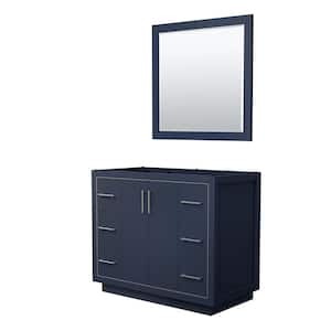 Icon 41.25 in. W x 21.75 in. D x 34.25 in. H Single Bath Vanity Cabinet without Top in Dark Blue with 34" Mirror