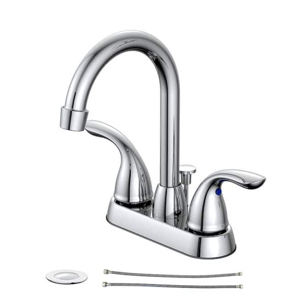 Glacier Bay Alima 4 in. Centerset 2-Handle High-Arc Bathroom Faucet in Chrome