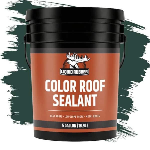 Liquid Rubber Color Roof Sealant- Elastomeric Roof Coating for Flat and Metal Roofs Hunter Green 5 Gal. 640 oz.