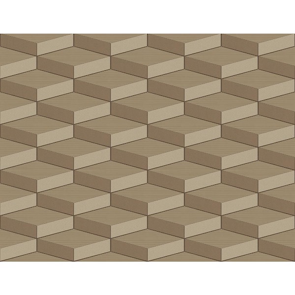 CASA MIA Cube Light Brown Paper Non-Pasted Strippable Wallpaper Roll (Cover 60.75 sq. ft.)