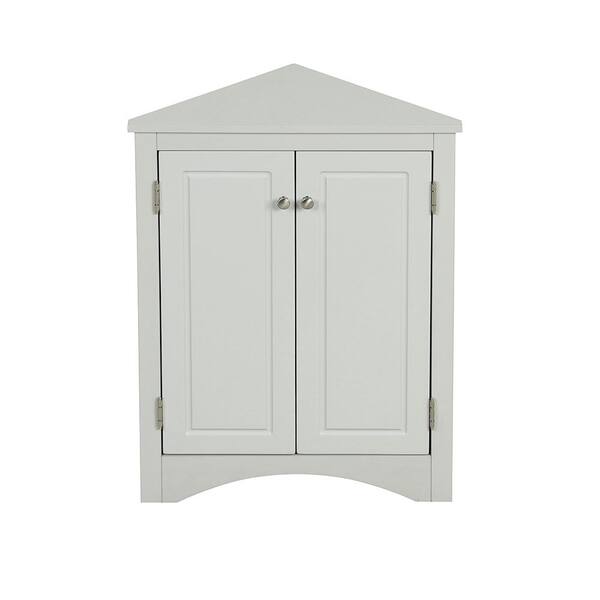 Bnuina 17.2 in. W x 17.2 in. D x 31.5 in. H Gray Freestanding Triangle Linen Cabinet with Adjustable Shelves in Gray