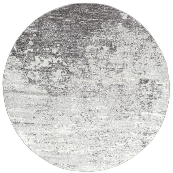 Livabliss Meckler Silver Gray 6 ft. 7 in. x 6 ft. 7 in. Round Area Rug