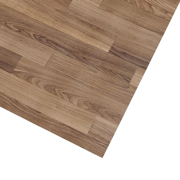 TrafficMaster Acorn Brown Oak 5 MIL 12 ft. W x Cut to Length 