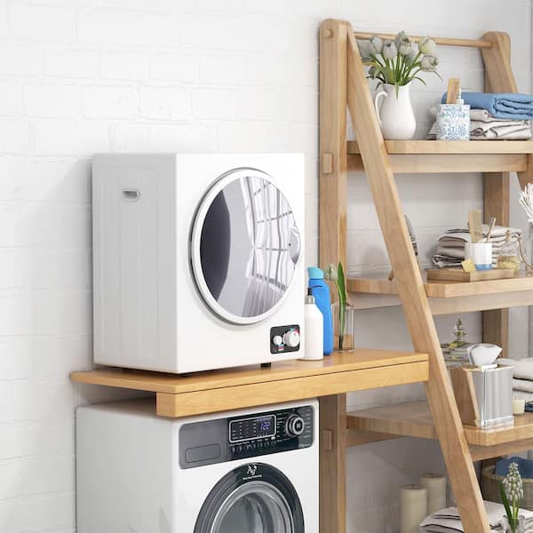 1.5 cu. ft. ventless Frontload Auto Portable Clothes Dryer in White with 5 Drying Modes, 850-W for Apartment or Dorm