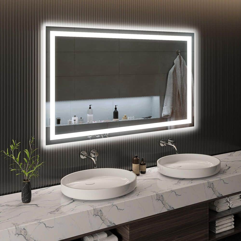 60 in. W x 40 in. H Rectangular Frameless Anti-Fog LED Light Wall Bathroom Vanity Mirror price history on PriceWatchPro