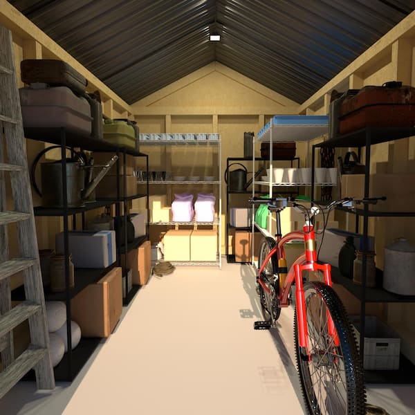 8 ft. x 12 ft. Unfinished Wood Shed Outdoor with Window and Flexible Double Door Do-it-Yourself Shed 96 sq. ft.