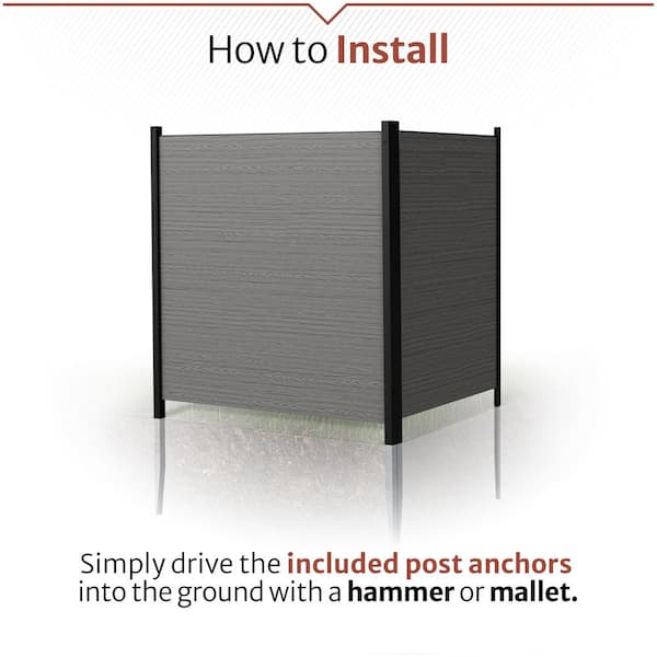 Lincoln 3.5 ft x 3.6 ft. Charcoal Vinyl Screen Kit (2-Pack)