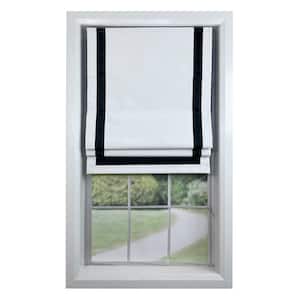 Black Cordless Blackout Polyester Roman Shades - 27 in. W x 63 in. L