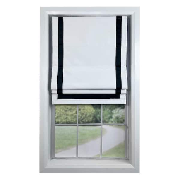Versailles Home Fashions Black Cordless Blackout Polyester Roman Shades - 27 in. W x 63 in. L