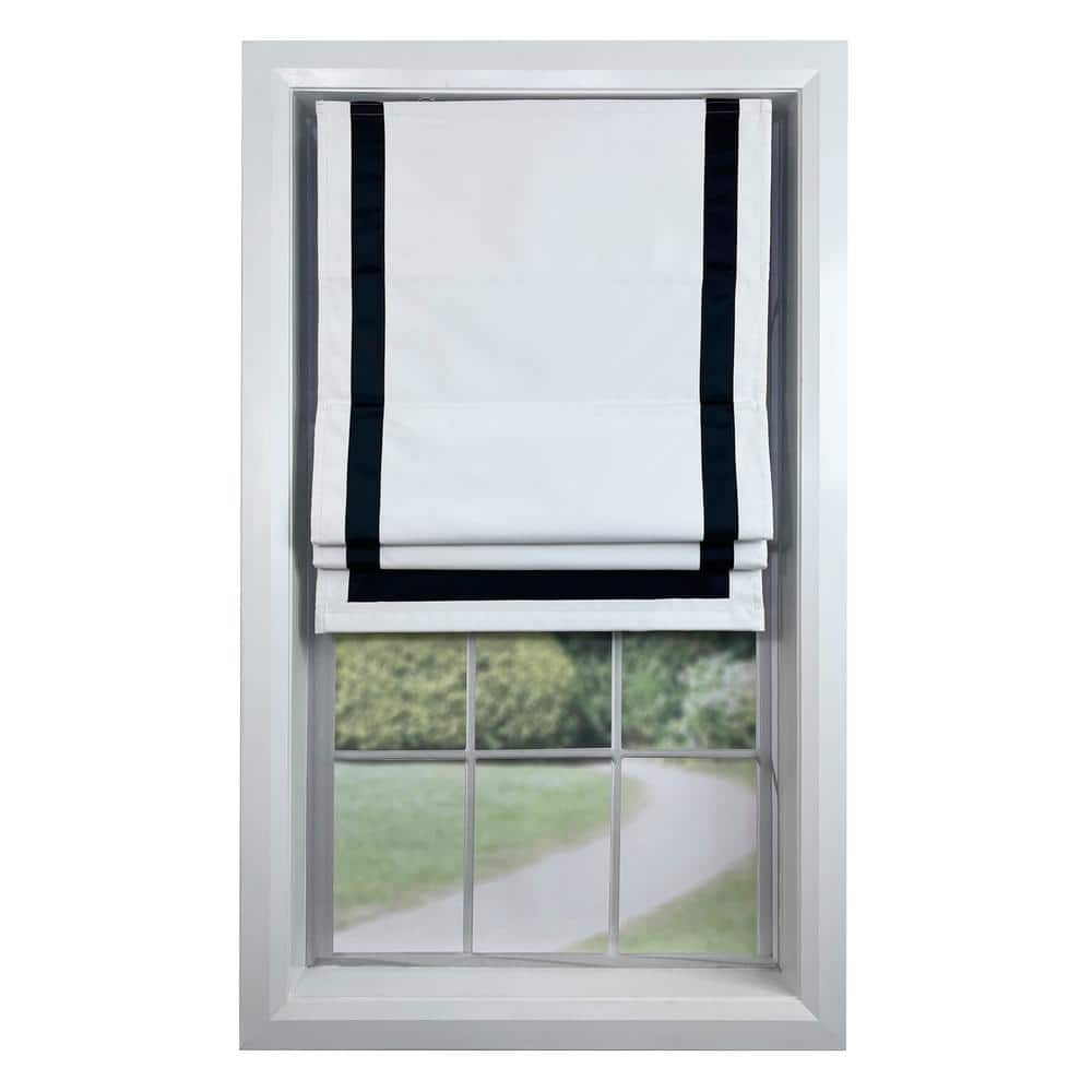 Versailles Home Fashions Black Cordless Blackout Polyester Roman Shades - 30 in. W x 63 in. L