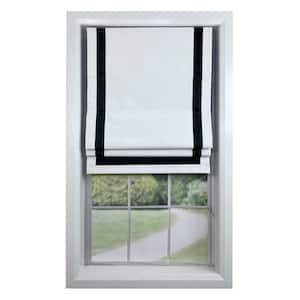 Black Cordless Blackout Polyester Roman Shades - 32 in. W x 63 in. L