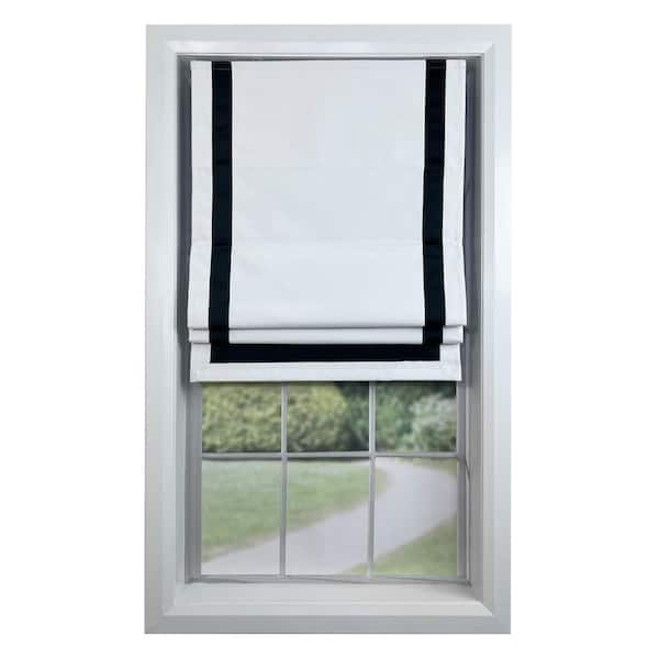 Versailles Home Fashions Black Cordless Blackout Polyester Roman Shades - 34 in. W x 63 in. L
