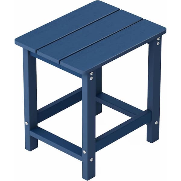 Mximu 16.7 in. H Navy Square Plastic Adirondack Outdoor Side Table