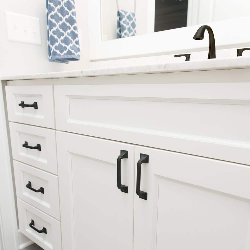 Black Iron Modern Farmhouse Cabinet Drawer Pulls, 3-3/4"