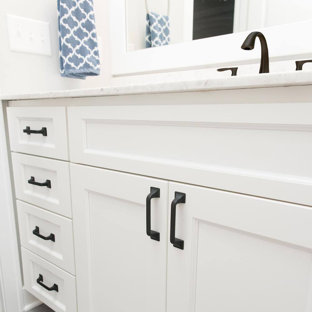 Black Iron Modern Farmhouse Cabinet Handles with Mounting Hardware