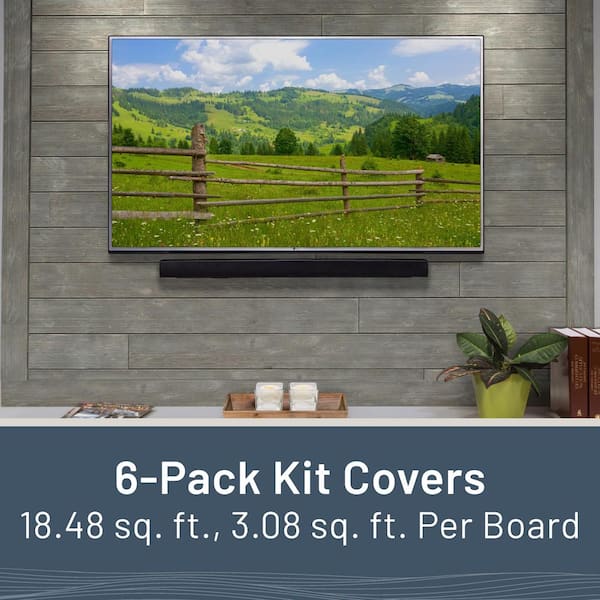 Edge - 1 in. x 6 in. x 8 ft. Barn Wood Gray Shiplap Pine Board (6-Pack)