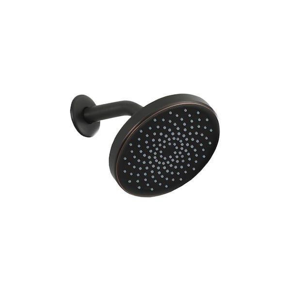 Flynama 1-Spray Patterns with 2.5 GPM 6 in. Single Wall Mount Fixed Shower Head in Oil Rubbed Bronze