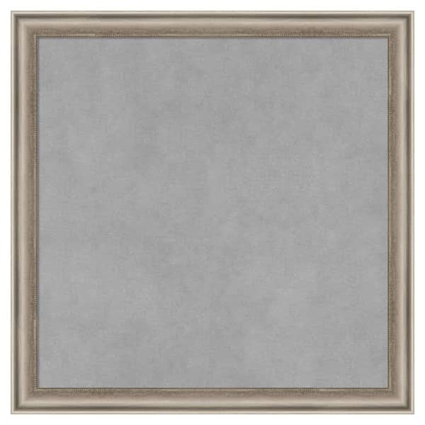 Amanti Art Salon Scoop Pewter 18 in. x 18 in Framed Magnetic Board
