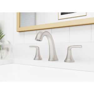 Ladera 8 in. Widespread Double Handle Bathroom Faucet in Spot Defense Brushed Nickel (2-Pack)