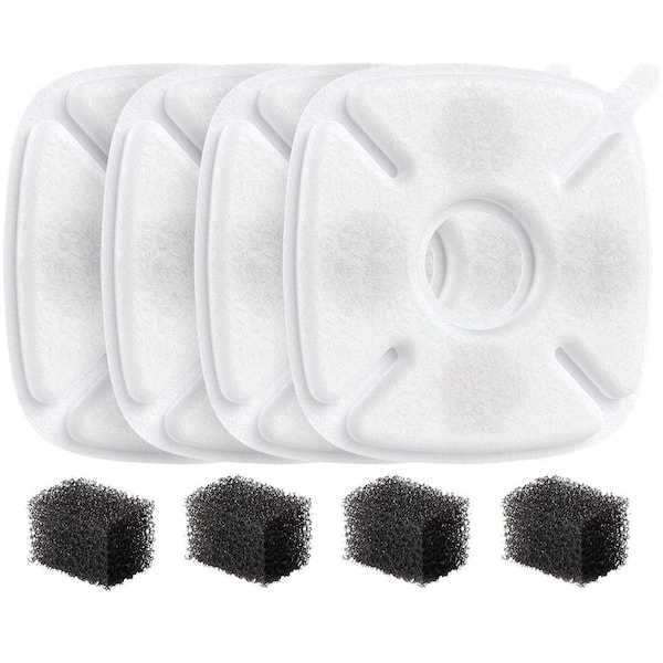 Cat Water Fountain Replacement Filters and Pre-Filter Sponges for Automatic Pet Fountain 67oz 95oz 135oz 8-Pack