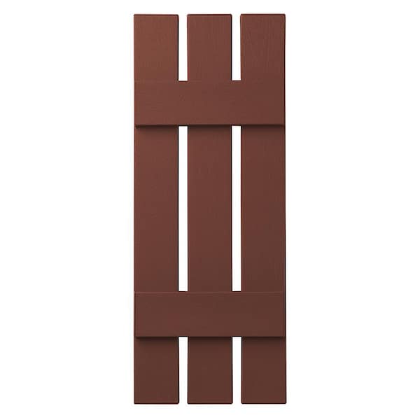 Ply Gem 12 in. x 35 in. Polypropylene 3-Board Open Board and Batten Shutters Pair in Red