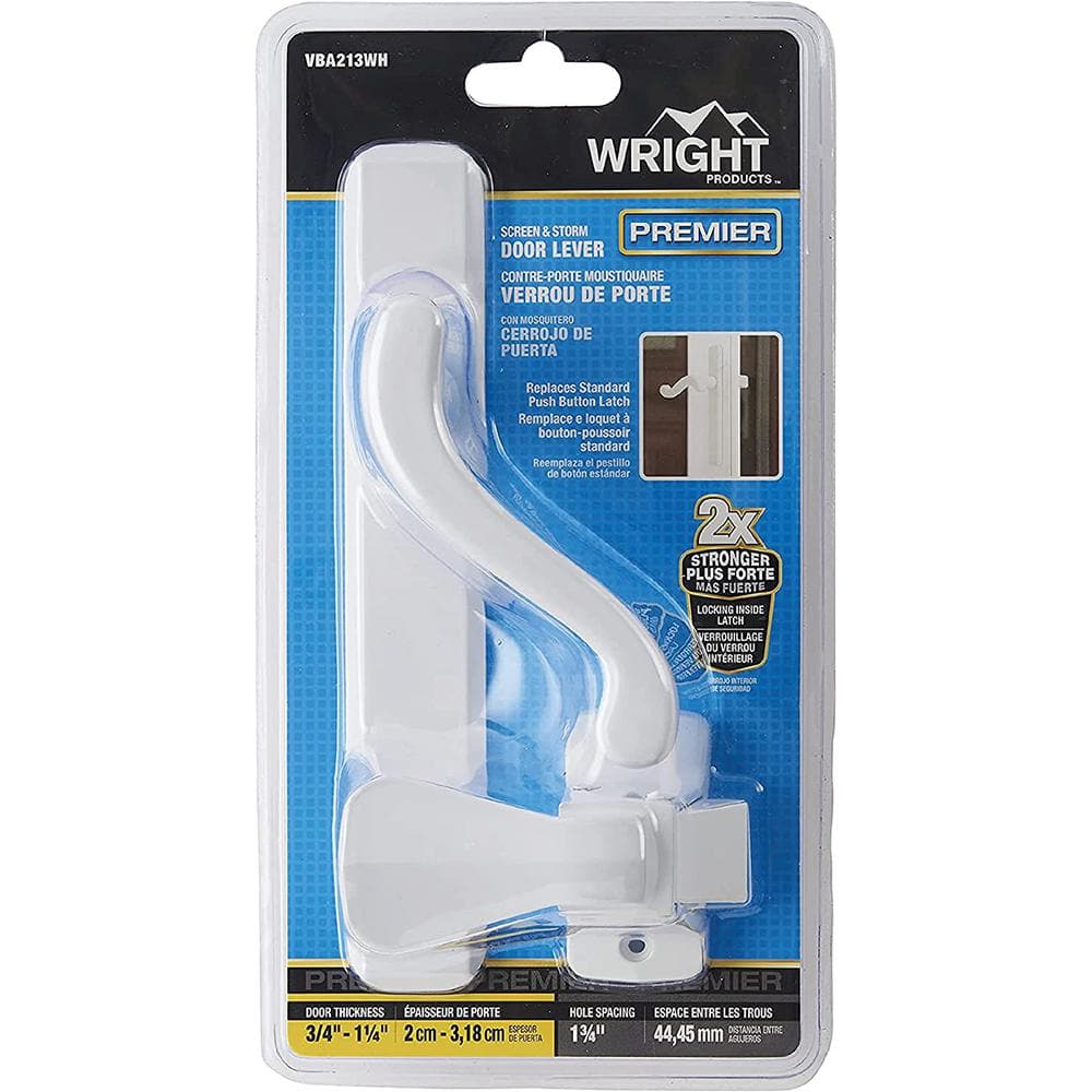 Wright Products Bayfield Surface Lever Mount Latch for Screen and Storm Doors, White