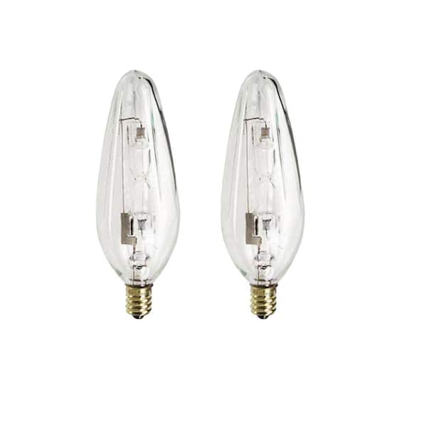 Philips 25-Watt Equivalent Halogen F10.5C Blunt Tip Candle Light Bulb (2-Pack)