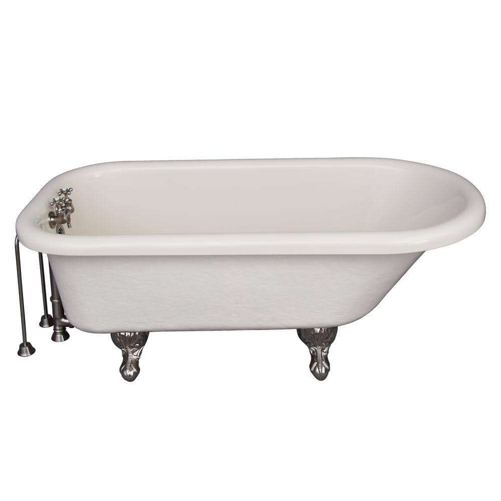 5 ft. Acrylic Ball and Claw Feet Roll Top Tub in Bisque with Brushed Nickel Accessories price history on PriceWatchPro