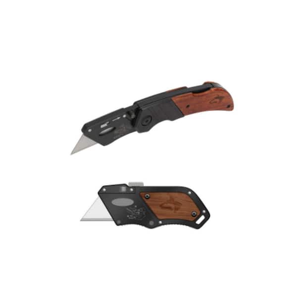 2-Pack Utility Knife Set with Wood Handle (Full and Mini)