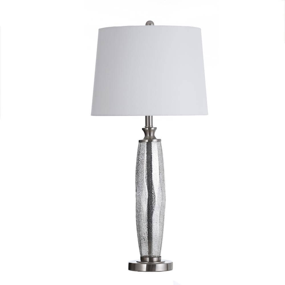 StyleCraft Northbay 32 in. Mercury Glass Table Lamp with White