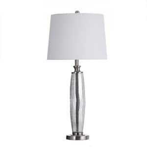 Northbay 32 in. Mercury Glass Table Lamp with White Hardback Fabric Shade