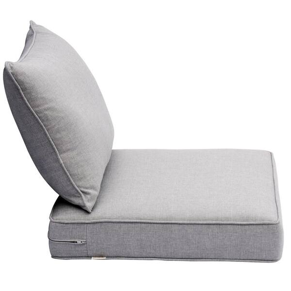 Sunnydaze Decor 17.5-in x 25-in 2-Piece Gray High Back Patio Chair Cushion  in the Patio Furniture Cushions department at