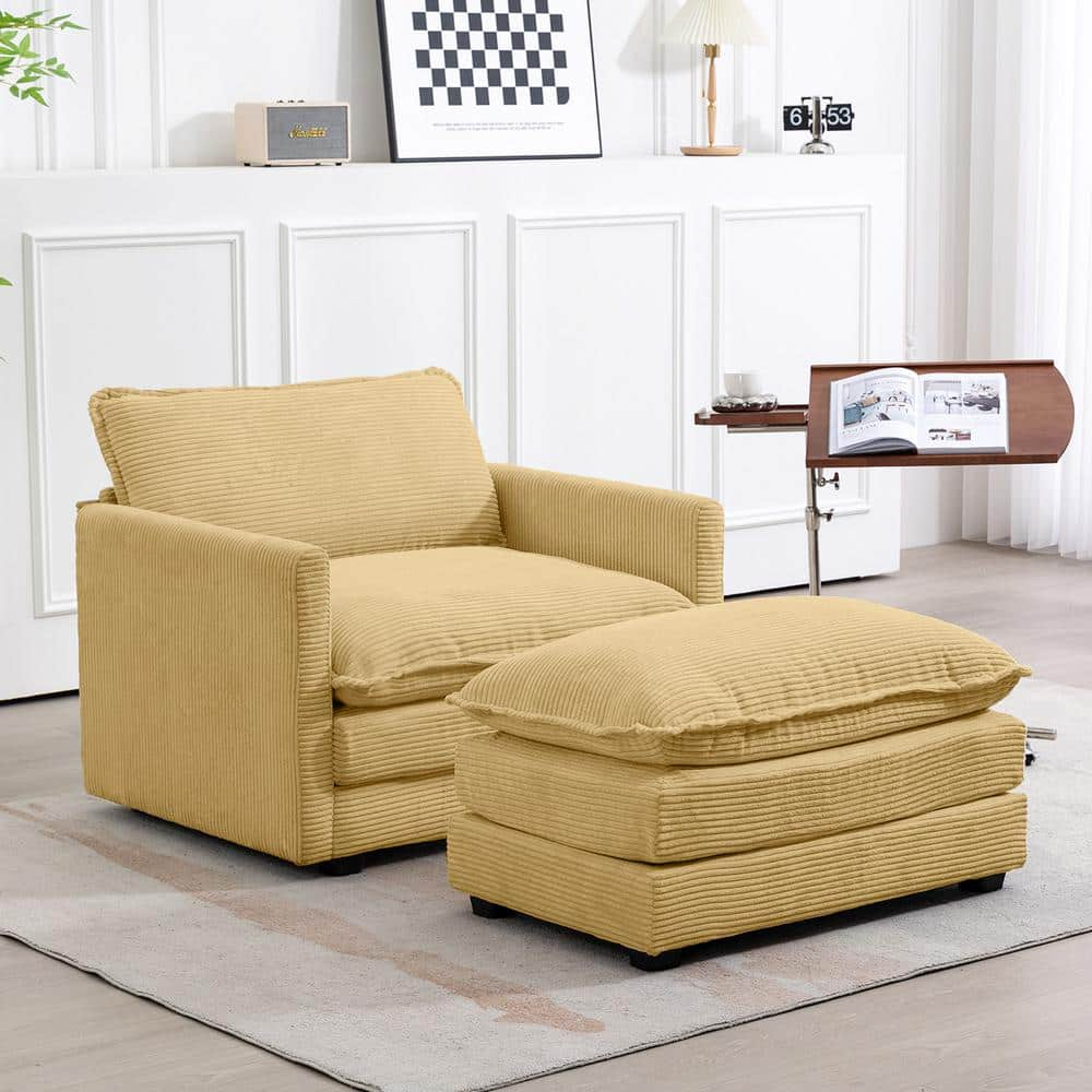 Yellow accent best sale chair with ottoman