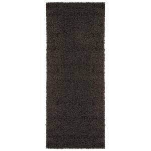 Studio Collection Non-Slip Rubberback Solid Soft Black 1 ft. 8 in. x 4 ft. 11 in. Indoor Runner Rug