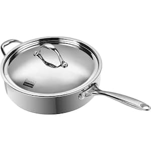 4 qt. Multi-Ply Clad Stainless Steel Deep Saute Pan with Lid, 10.5-Inch